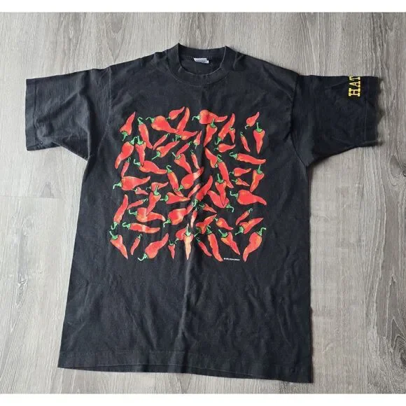 1993 D’EM CRAZY HATCH chili pepper Large T-shirt made in USA Single Stitch VTG - Picture 1 of 11